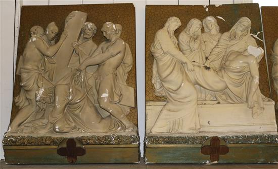 14 plaster reliefs